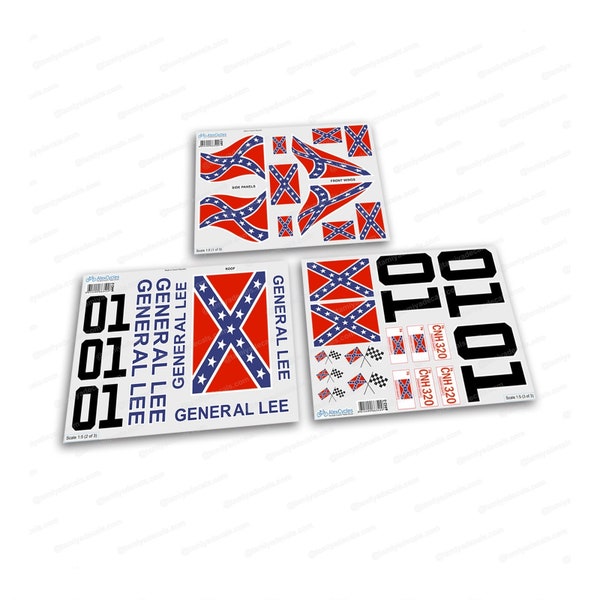 General Lee Stickers Custom Made BAJA 5T RC Car Cut Vinyl Decals Full Kit 1/5 5th Scale