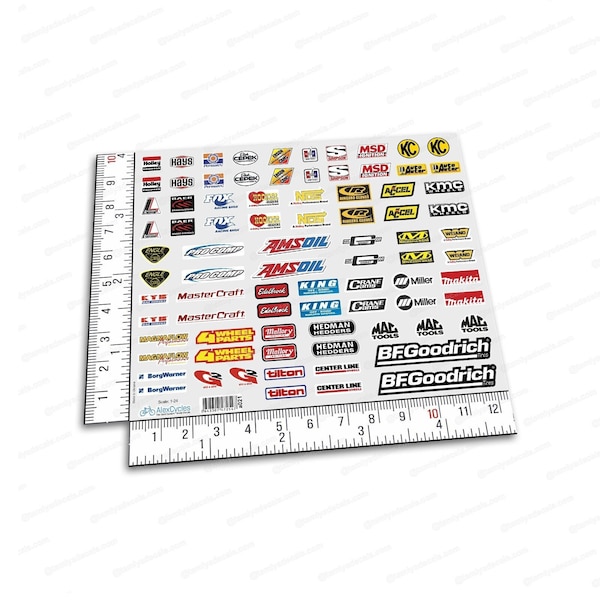Axial SCX24 Traxxas TRX4M Bronco Racing Sponsors Decal Sheet Cut Vinyl Decals Full Kit 24th Scale
