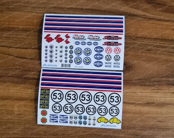 Herbie Tamiya VW Volkswagen Decals Kit Adesivi Sand Scorcher Scala 24 1:24