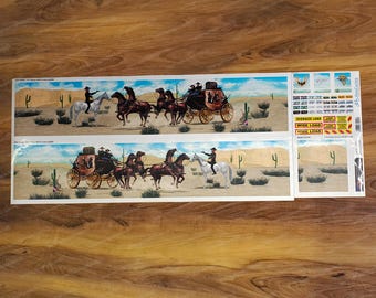 Juego de calcomanías y pegatinas para techo lateral laminado a escala 1/14 para remolque RC Tamiya Smokey Bandit 56319 de 3 ejes