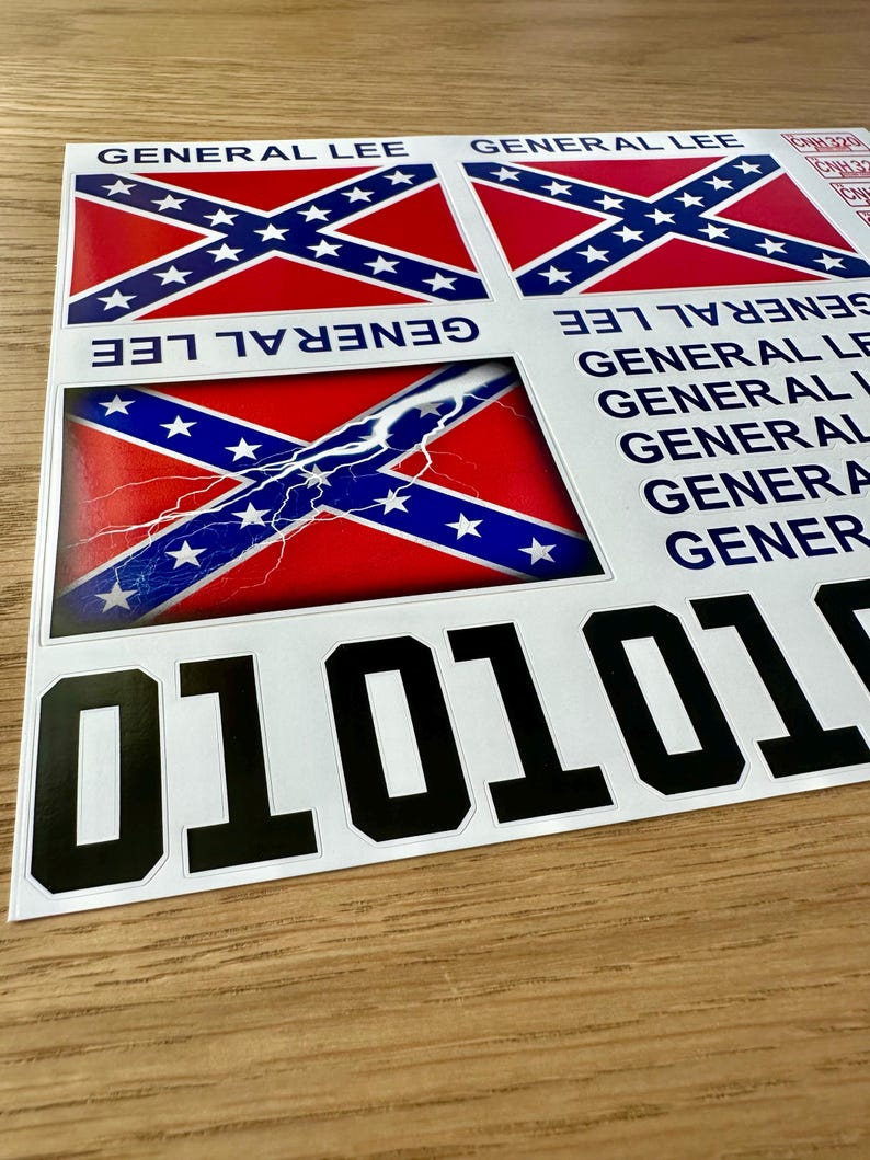 General Lee Vinyl Decal Stickers, 1/16 Scale Model Kit - Etsy