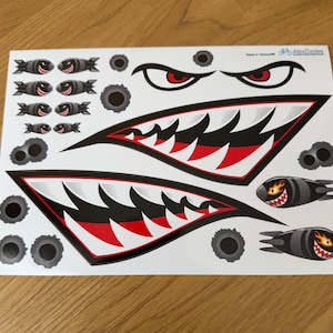 RC Tiger Shark Teeth Decals: 1/10 Scale Cut Vinyl Kit