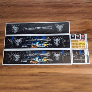 Transformers Tamiya Trailer 56319 3-axle 1:14 Scale Laminated Side Roof Decals Stickers Set