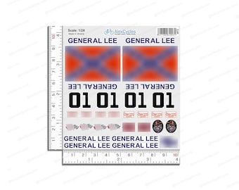 General Lee RC Car Decals: 1/24 Scale Vinyl Stickers