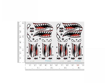 RC Tiger Shark Teeth Decals: Cut Vinyl Kit