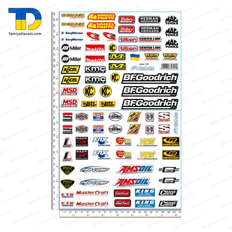 Axial SCX10 III SCX10 II Traxxas TRX-4 Bronco Racing Sponsors Stickers ...
