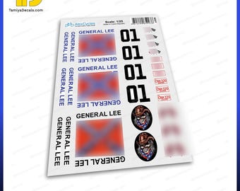 General Lee RC Car Scale  Decals Stickers Full Kit Set Already Cut