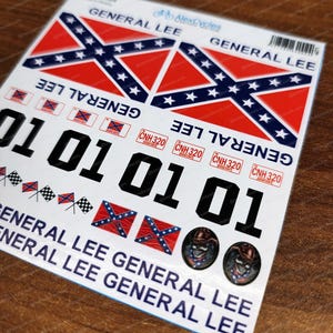 General Lee RC Car Decals: 1/24 Scale Vinyl Stickers - Etsy