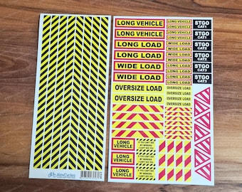 Tamiya Warning Stickers Scania Sign 1/14 Scale Truck Attention Safety