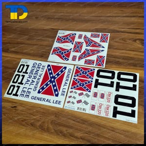 General Lee Aufkleber Custom BAJA 5T Modellbau Car Cut Vinyl Decals Full Kit 1/5 5th Scale