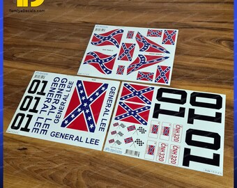 General Lee RC Car BAJA 5T  Decals: Custom Vinyl Full Kit 1/5 Scale