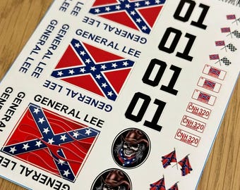 General Lee RC Car Scale  Decals Stickers Full Kit Set Already Cut