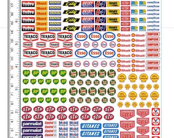 Scalextric Axial Traxxas TRX4M Bronco RC Car Stickers 2 Sheets Racing Sponsor Logos approx 1:43 Scale