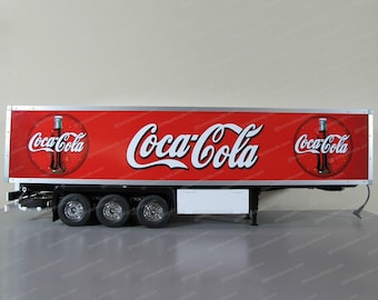 Calcomanías Tamiya para remolque de 3 ejes: temática de Coca-Cola, escala 1/14, vinilo laminado
