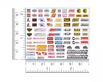 Axial SCX24 Traxxas TRX4M Bronco Decal Sheet Racing Sponsors Stickers approx 1/30 Scale
