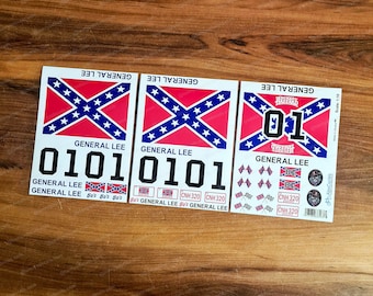 General Lee Tamiya Custom Made  Cut Vinyl Decals Stickers Kit 10th Scale