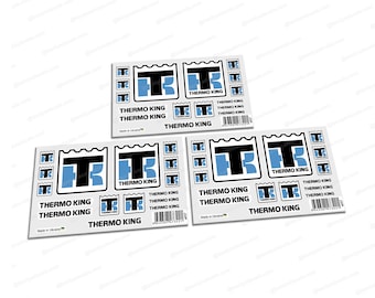 Thermo King Vinyl Decals: 1/14 Scale RC Truck Stickers (Set of 3 Sheets)