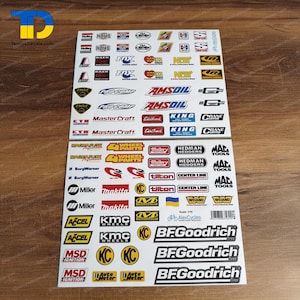 1/10 Scale R/C Racng Vnyl Decal/Stcker Sheet W/ Sponsor Stcker