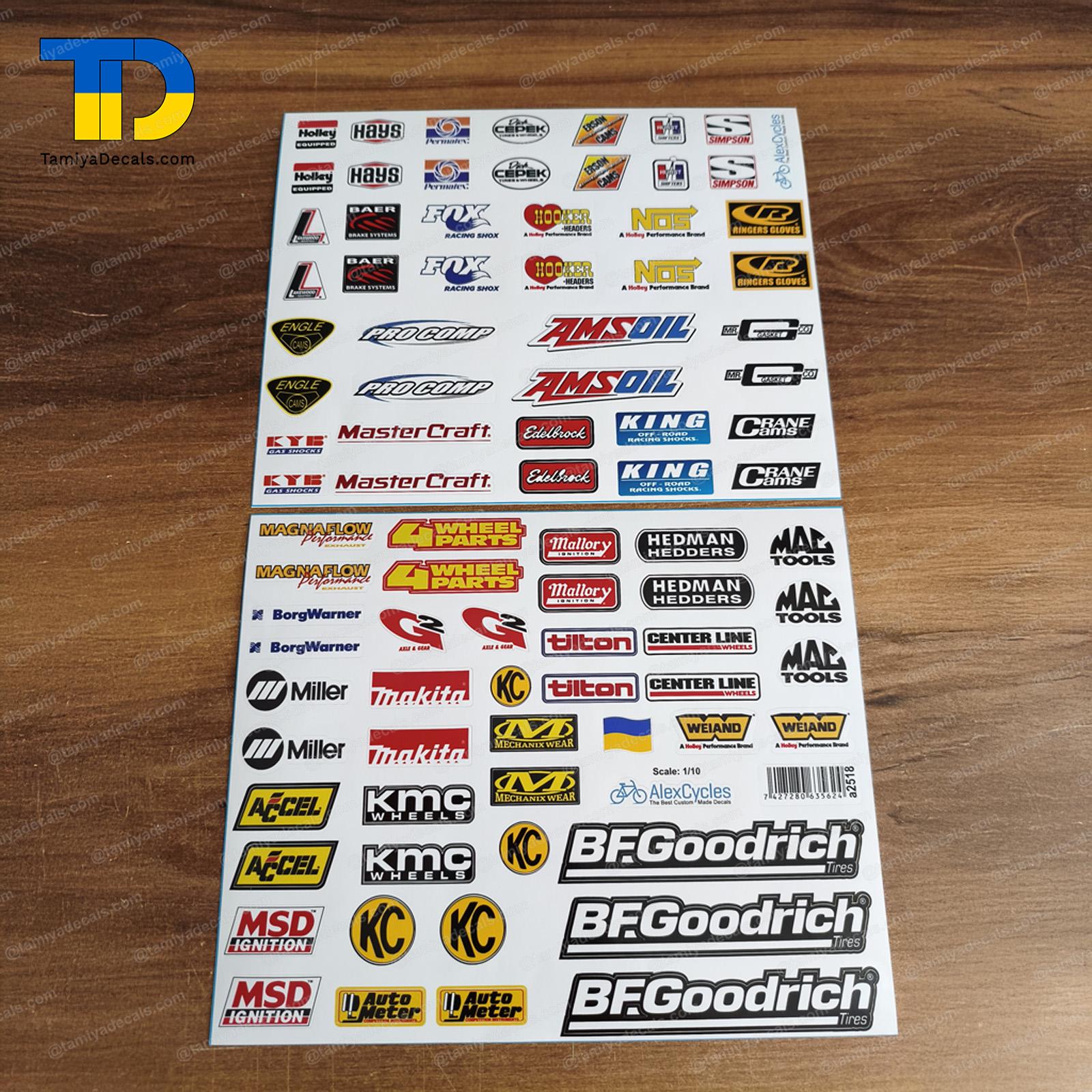 Axial SCX10 III SCX10 II  Traxxas TRX-4 Bronco Racing Sponsors Rc Car Decals  Sheet Cut Vinyl Stickers Full Kit 10th Scale