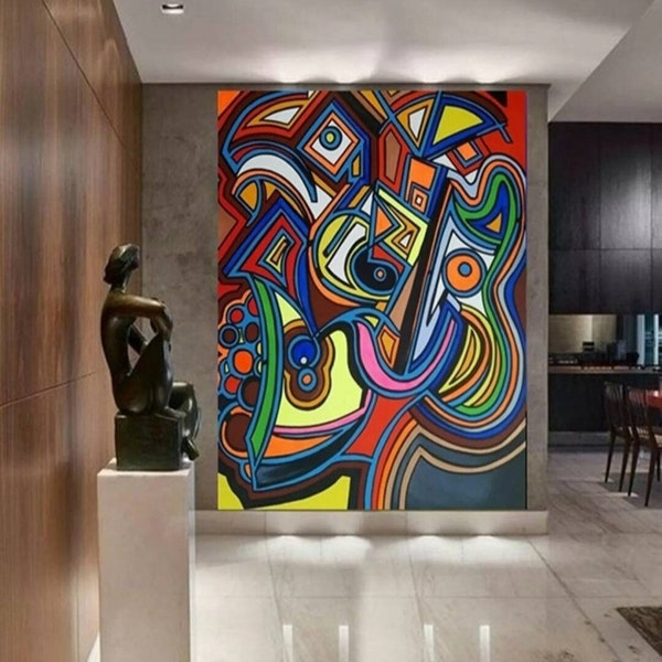 150x190 oeuvre XL peinture ARTISTSQUARE art moderne peinture acrylique peinture abstraite idée cadeau photos peinture surdimensionnée tableau mural grand