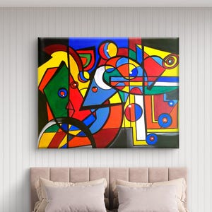 Abstract acrylic painting modern wall art original painting 100 x 80 cm for living room office space art for modern interior design panoramic art picture