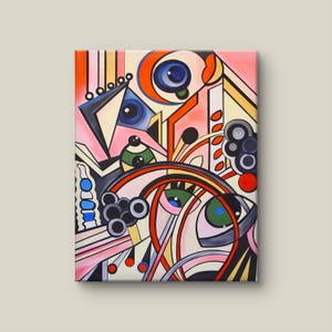 Abstract Art Canvas Abstract Artworks for Wall Canvas Paintings Painting on Canvas Hand Painted Acrylic Paintings Pink Red Composition