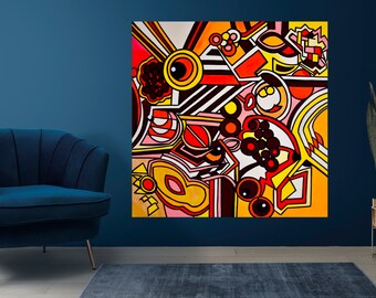 150 x 150 cm - 190 x 190 cm Tableau XL tableaux peints à la main art moderne sur toile tableau mural grand tableau civières art abstrait art