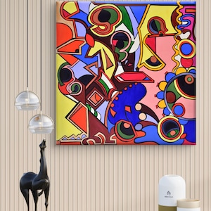 Abstract Art Canvas Abstract Artworks for the Wall Canvas Pictures Painting on Canvas Hand-Painted Acrylic Paintings 100 x 100 cm Pictures New