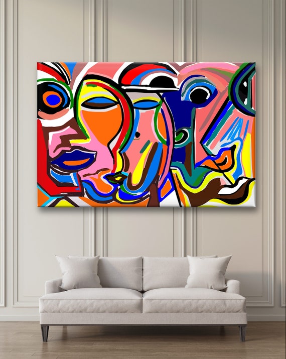 Cuadros Cuadros abstractos Cuadros en lienzo con impresión grande Cuadros  en lienzo XXL Cuadros en lienzo Pop Art Cuadros de pared Cuadros de pared  para salón Cuadros grandes Salón -  México