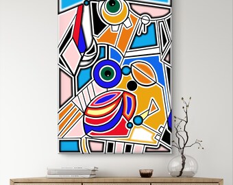 Les motifs colorés sur toile peuvent être accrochés dans n'importe quelle direction Impression sur toile Art moderne Artistsquare Images pour la maison Livraison gratuite Wall bi