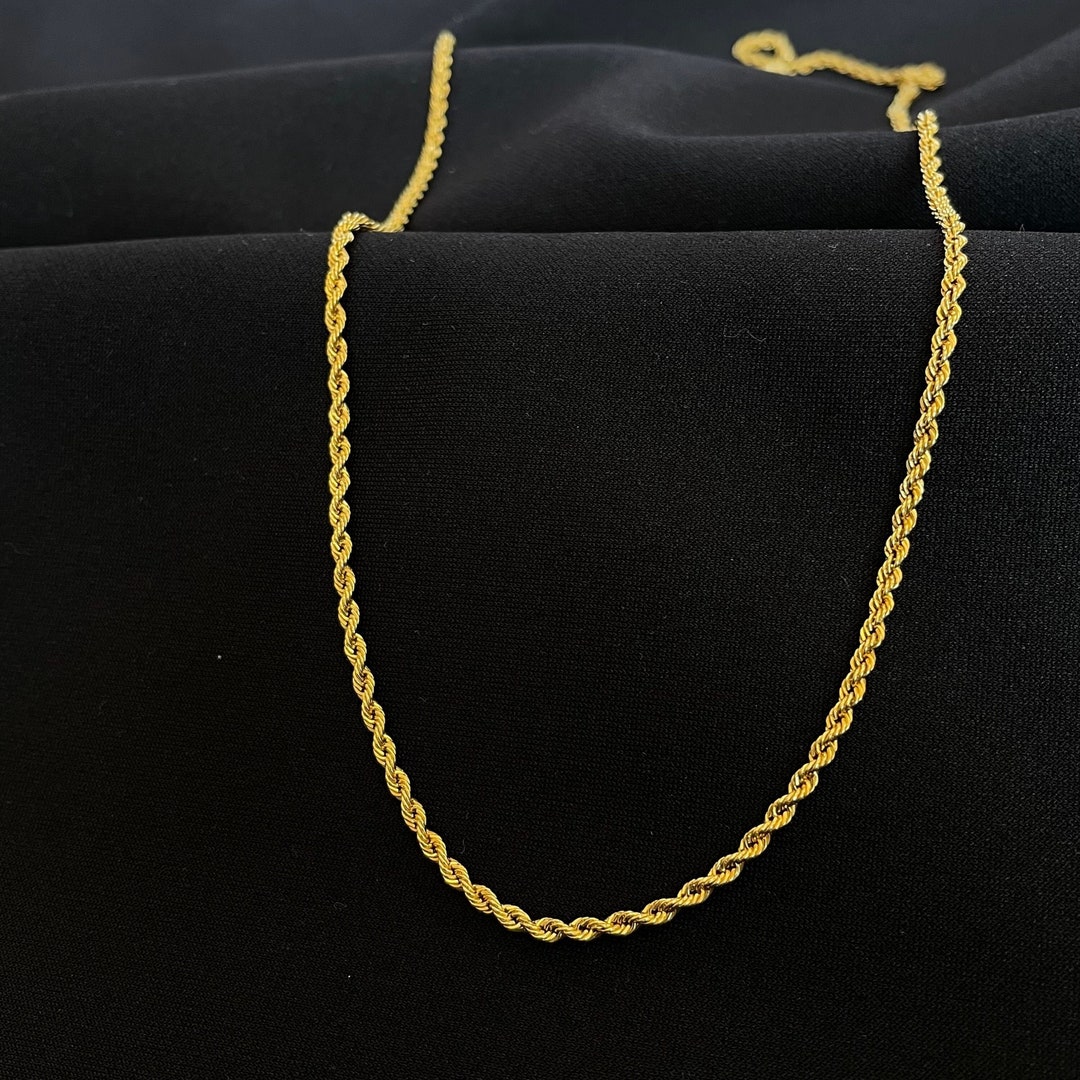 14k Solid Gold Heavy Rope Chain,durable Gold Chain,long Rope Chain for