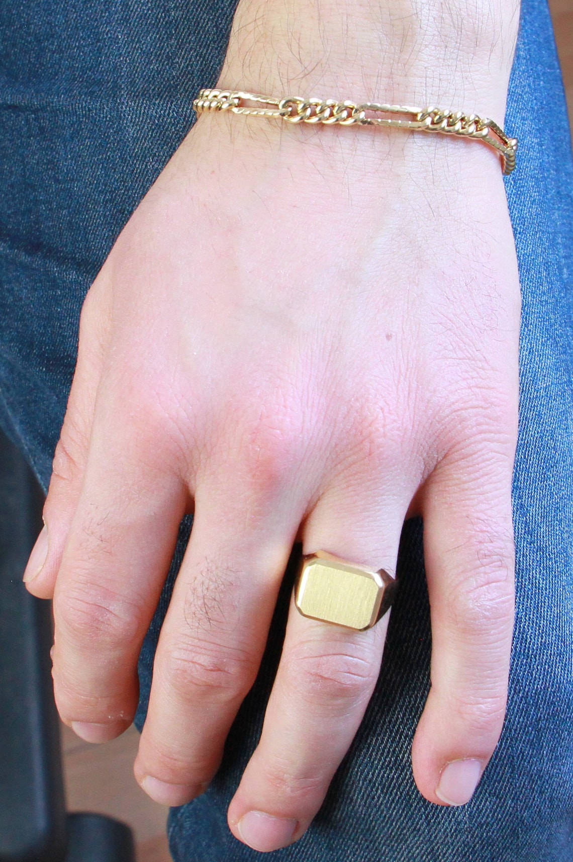 Yellow and Black Gold Men's Bracelet 14k Solid Gold Etsy