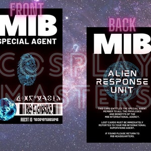 MIB ID Card 2025 - &quot;Printable&quot; Cosplay MIB Secret Agent Badge
