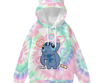 Lilo & Stitch All-Over Print Women’s Hoodie With Decorative Ears