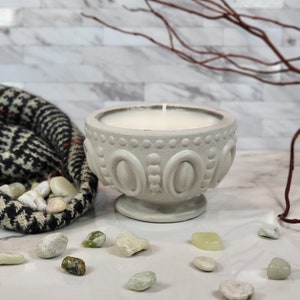 ashlar wax & stone ringlet planter design 3.5 oz soy wax candle planter, item holder, jewelry container home décor