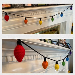 Crochet Christmas Lights Garland