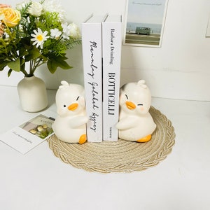 Niedliche Ente Buchstützen Aus Harz - Verspielte Bücherstütze Für Regal & Schreibtisch