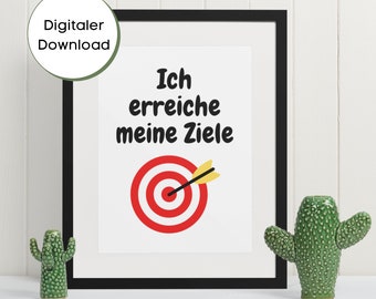 Affirmationsposter Ziele Erfolg | Positive Glaubenssätze | Poster Affirmationen | DIGITALER SOFORT DOWNLOAD | Pdf