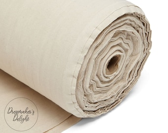 Tela de algodón calico natural, peso medio, 150 cm de ancho, se vende por metro.