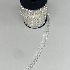 Bridal Button Looping, Button Hole Loops, Non-elastic. Rouleau Button Looping. White, Red and Black. Sold per metre. White