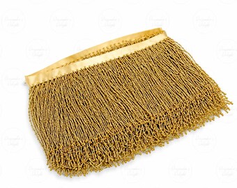 Gold Beaded Tassel Fringe, 16cm Beaded Trim (Sold Per Metre)