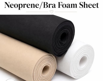 Láminas de espuma para sujetadores color nude, negro y blanco / Espuma laminada de neopreno para la confección de sujetadores, corsés y trajes de baño / Material para coser lencería DIY