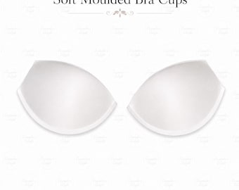 Copas de sujetador de espuma blanca suave, con relleno, tallas del Reino Unido (par)