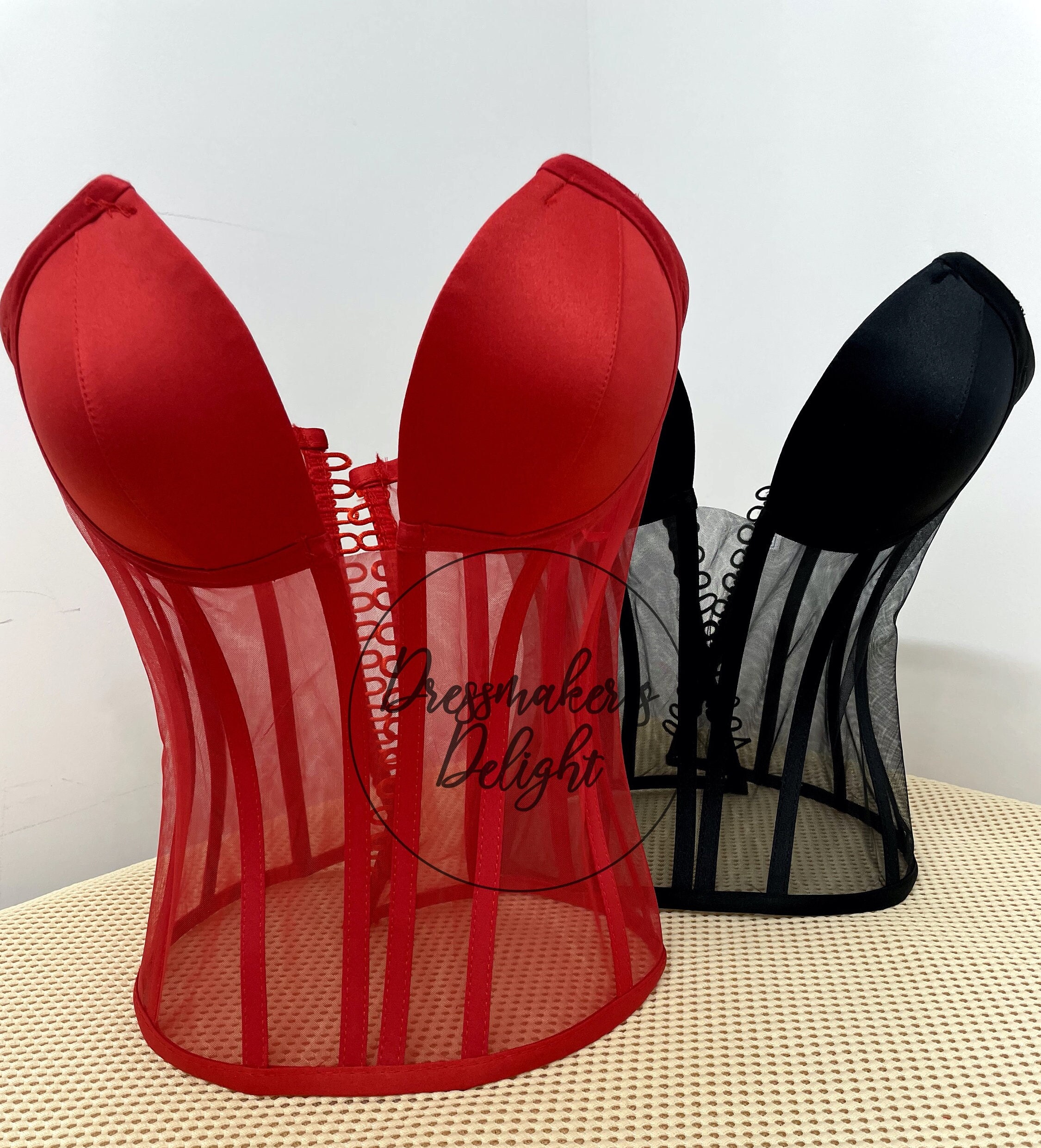 LWFYT Erotic Lingerie Sets Red Lace Bodysuit Deep V Neck Lingerie