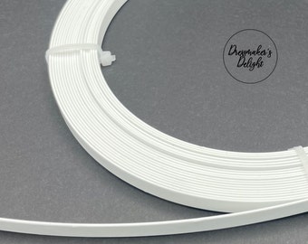 5mm and 7mm White Flat Steel Spring Boning, Lingerie, Hoop Skirt and Corsetry Boning. Stiff Boning. Steel Bars. Sold Per Metre/Bundle.