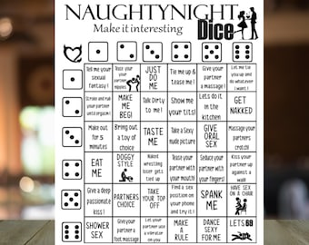 Naughty Dice Game | Adult Couples Game Night (SVG & PDF)