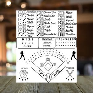 Plantilla imprimible para juego de dados de béisbol (SVG y PDF) / Noche de juegos en familia / Juego deportivo para fiestas / Descarga digital / Compatible con Cricut