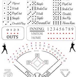 Baseball Dice Game Template - Etsy