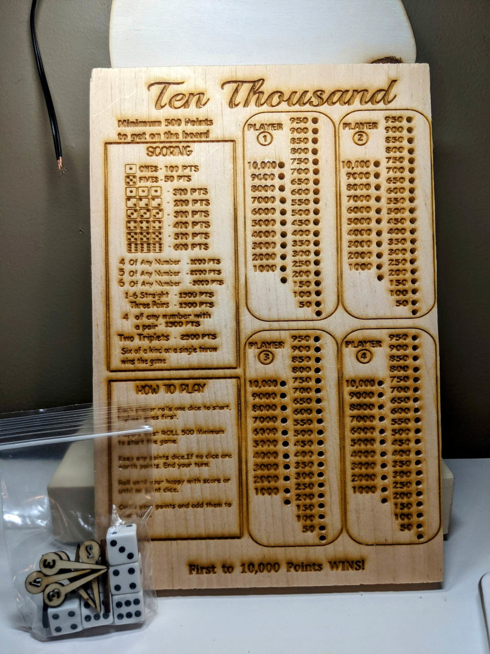 Ten Thousand Dice Game Template With Cut Out Game Peg Template Etsy