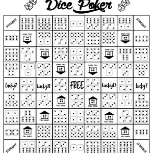 Plantilla de tablero de juego de dados de póquer